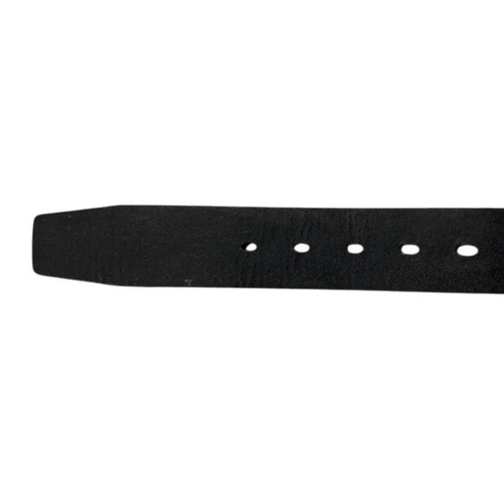 STACY ADAMS Black Genuine Leather Brown Solid Brass Square Buckle Dress Belt 44
